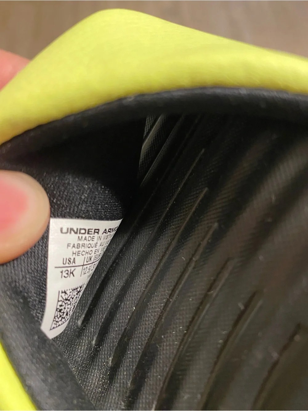 Under Armour Kids Neon Yellow and Black Slide Sandals